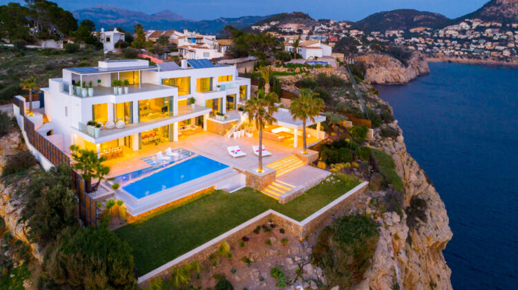 Cliff Villa Port Andratx Exclusive Holiday Home Mallorca By the Sea evening