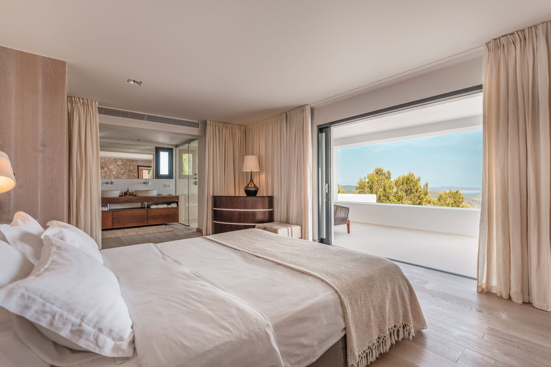 Villa Can Cuco Luxury Holiday Home Ibiza with Pool for Rent master Bedroom