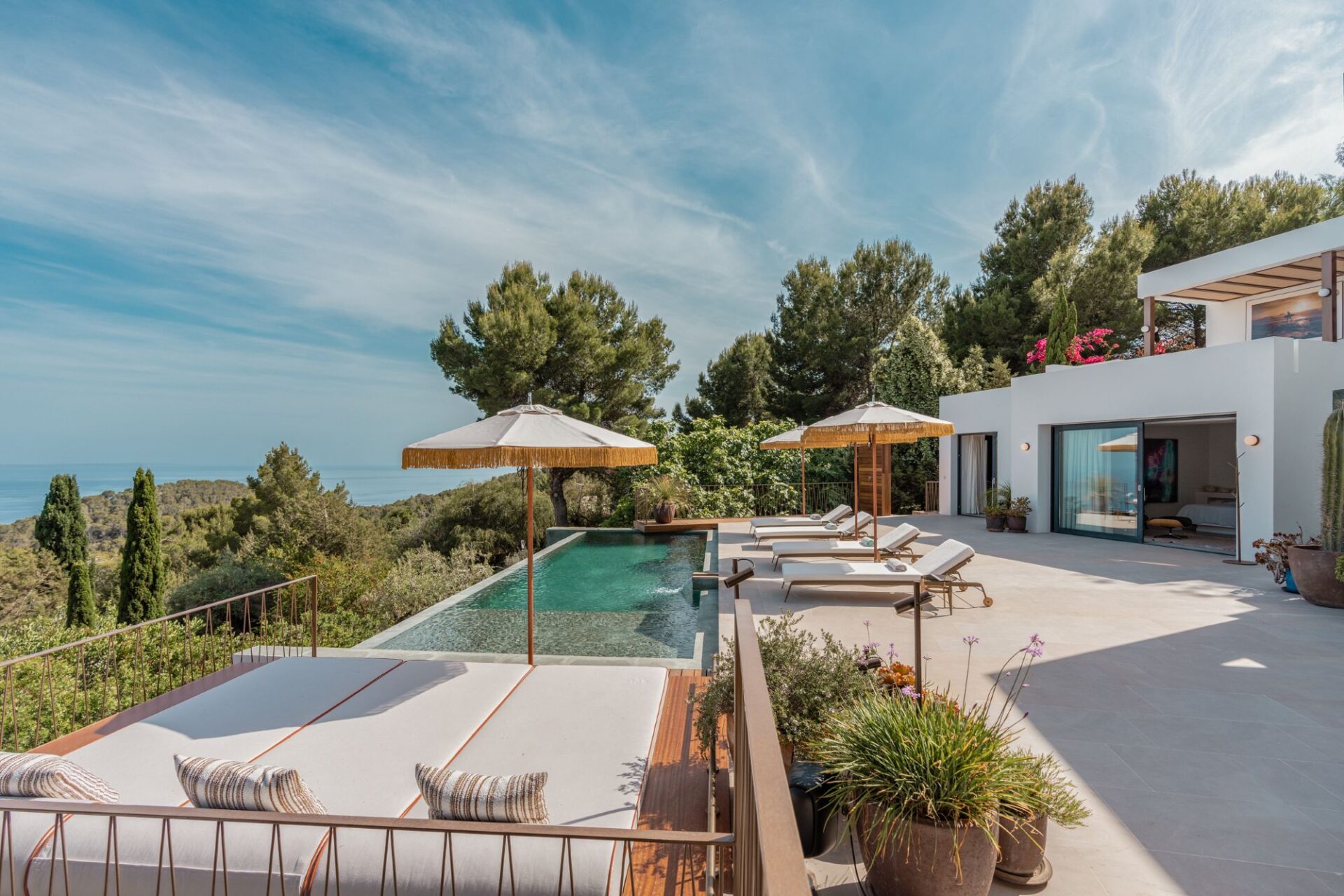 Villa Can Cuco Luxury Holiday Home Ibiza with Pool for Rent pool area