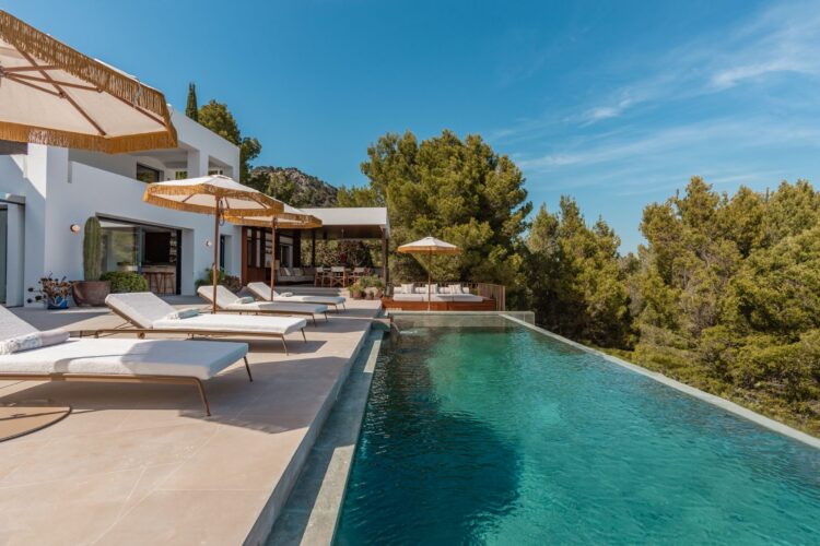 Villa Can Cuco Luxury Holiday Home Ibiza with Pool for Rent pool area